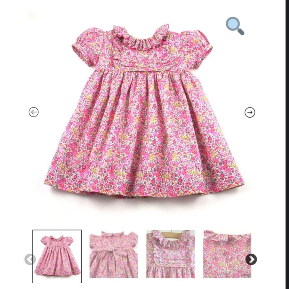 Patricia Smith Handmade Floral Pink Dress 3T